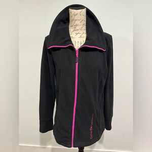 Calvin Klein Long Sleeve Black Pink Fleece Full Zip Jacket Size XL